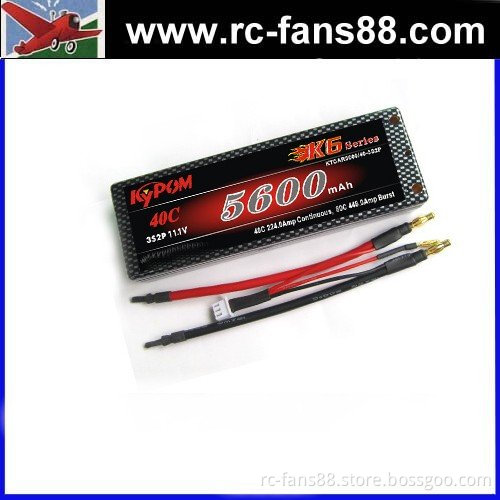 Kypom 11.1v 5600mah 40C Li-polymer Battery Hard Case for RC Car